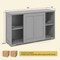 Costway Stackable Buffet Sideboard Set of 2 with Sliding Doors & Adjustable Shelf Brown/Black/Grey/Antique White